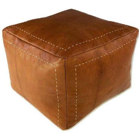 Bohokesh™ Moroccan Square Leather Pouf